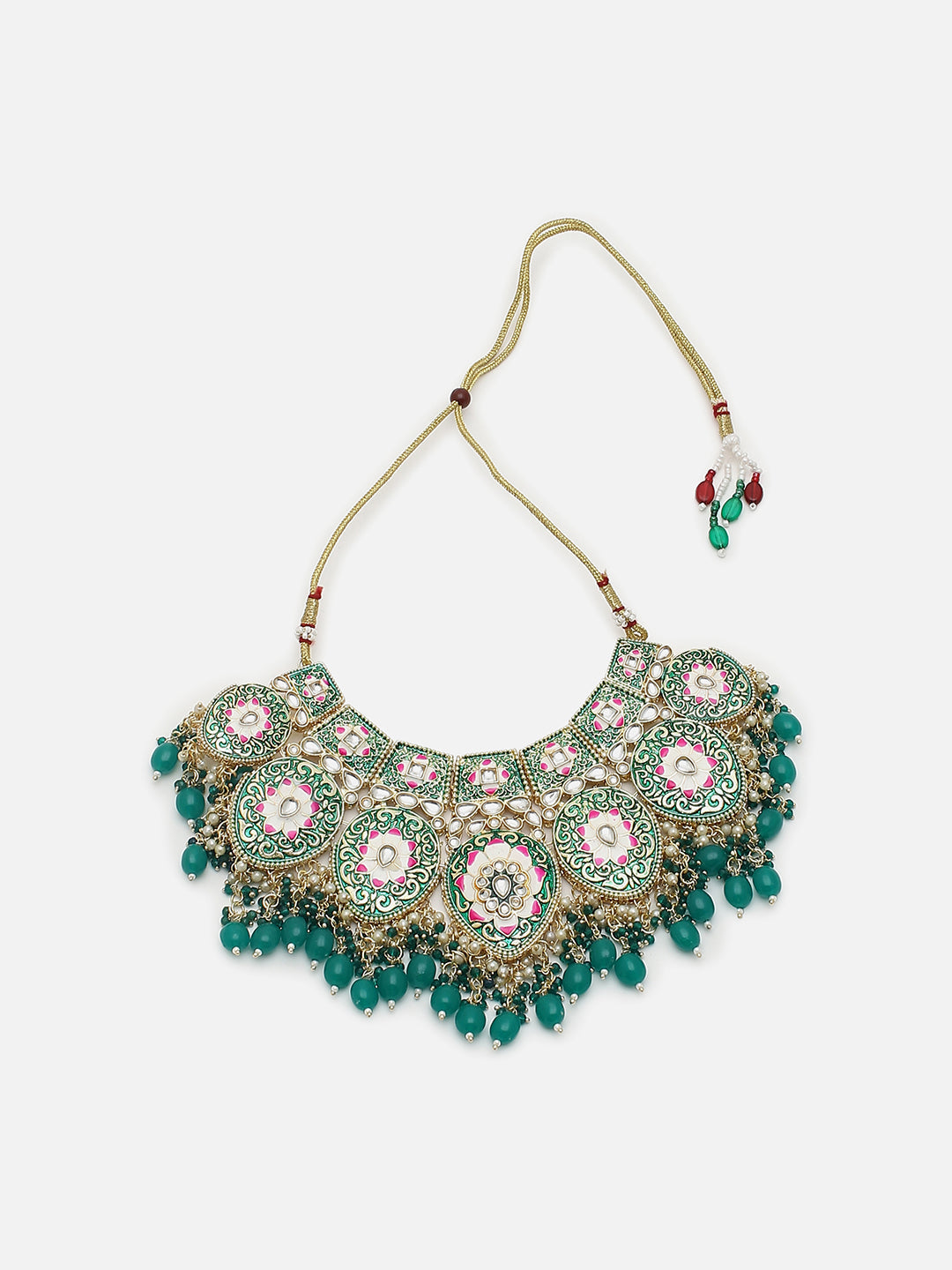 SILVER PLATED BLUE STONE NECKLACE SET