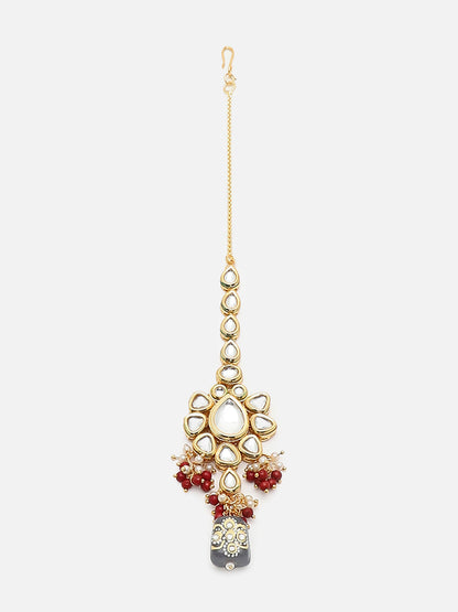 GOLD PLATED KUNDAN NECKLACE SET FOR WOMEN