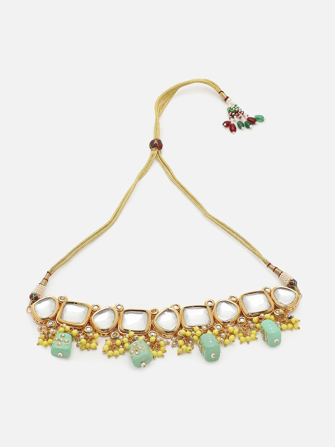 GOLD PLATED KUNDAN NECKLACE SET FOR WOMEN