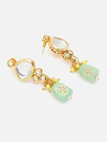GOLD PLATED KUNDAN NECKLACE SET FOR WOMEN