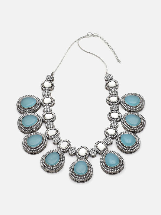 GOLD PLATED KUNDAN NECKLACE SET FOR WOMEN