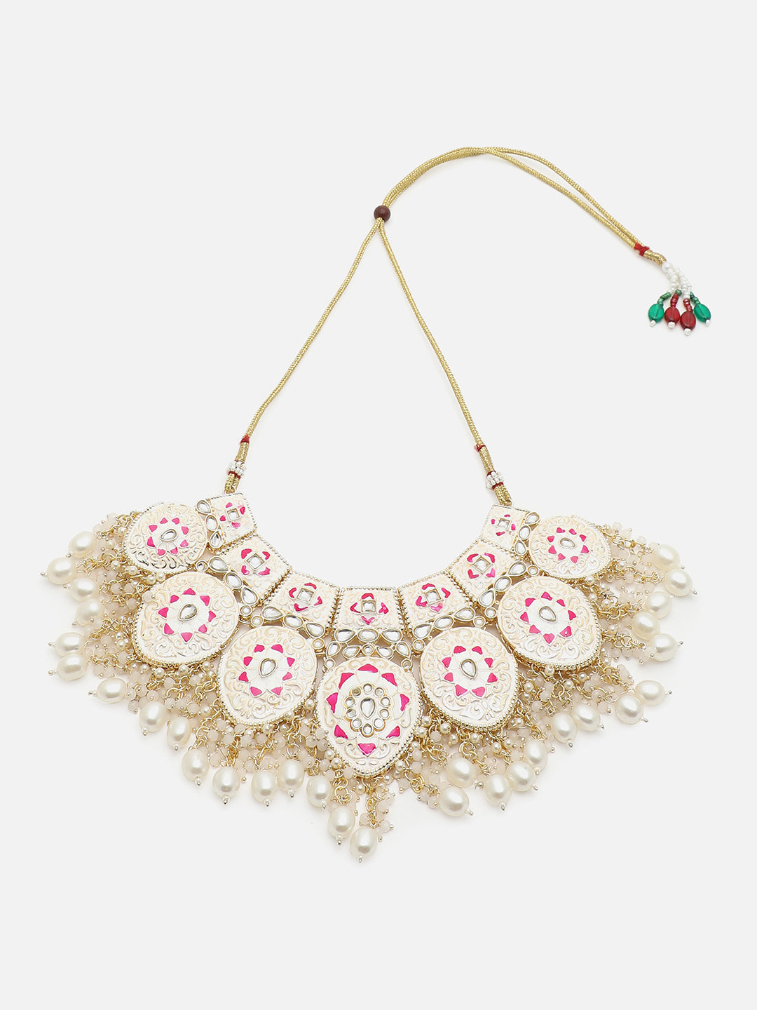 GOLD PLATED KUNDAN NECKLACE SET FOR WOMEN