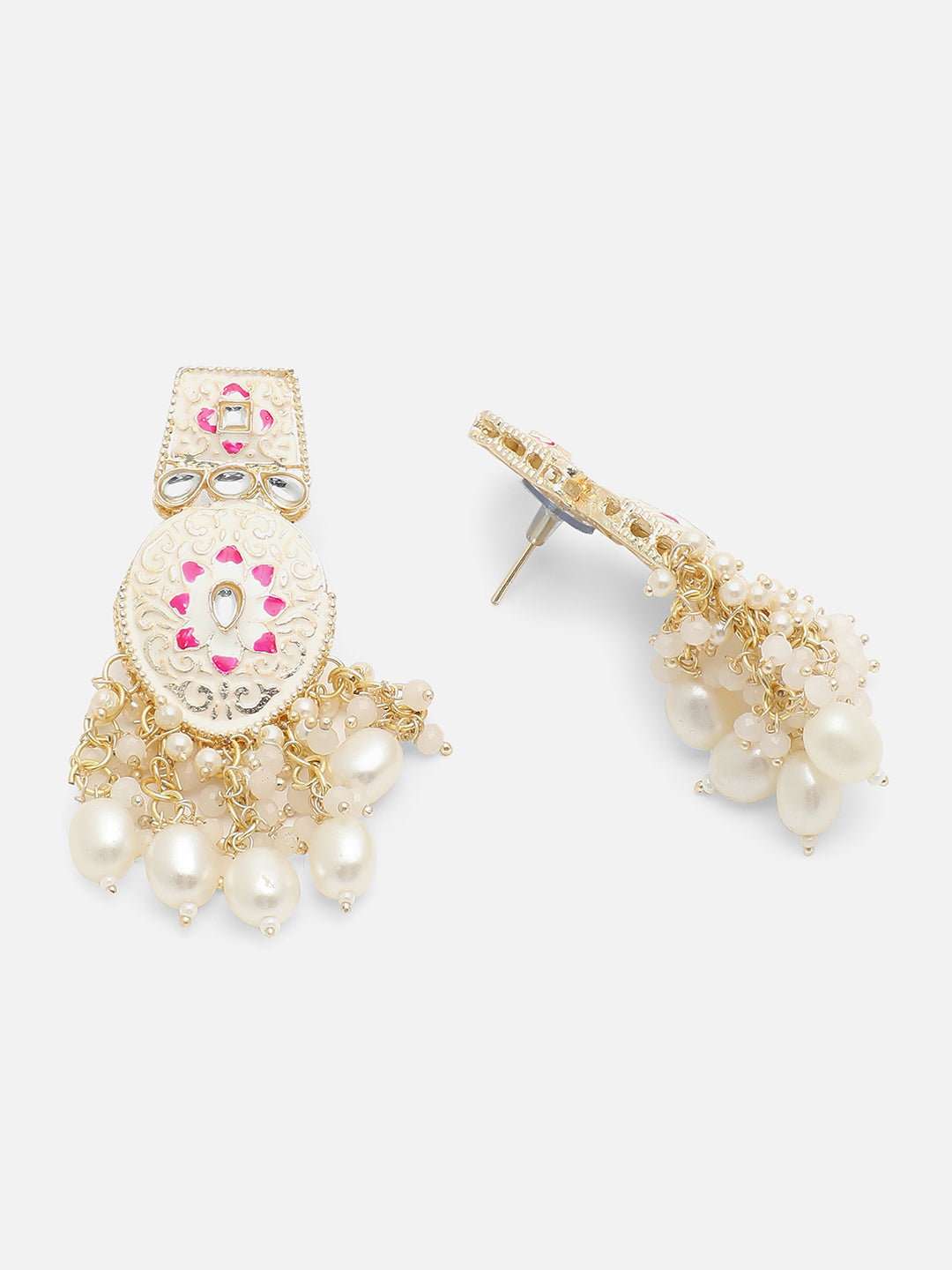GOLD PLATED KUNDAN NECKLACE SET FOR WOMEN