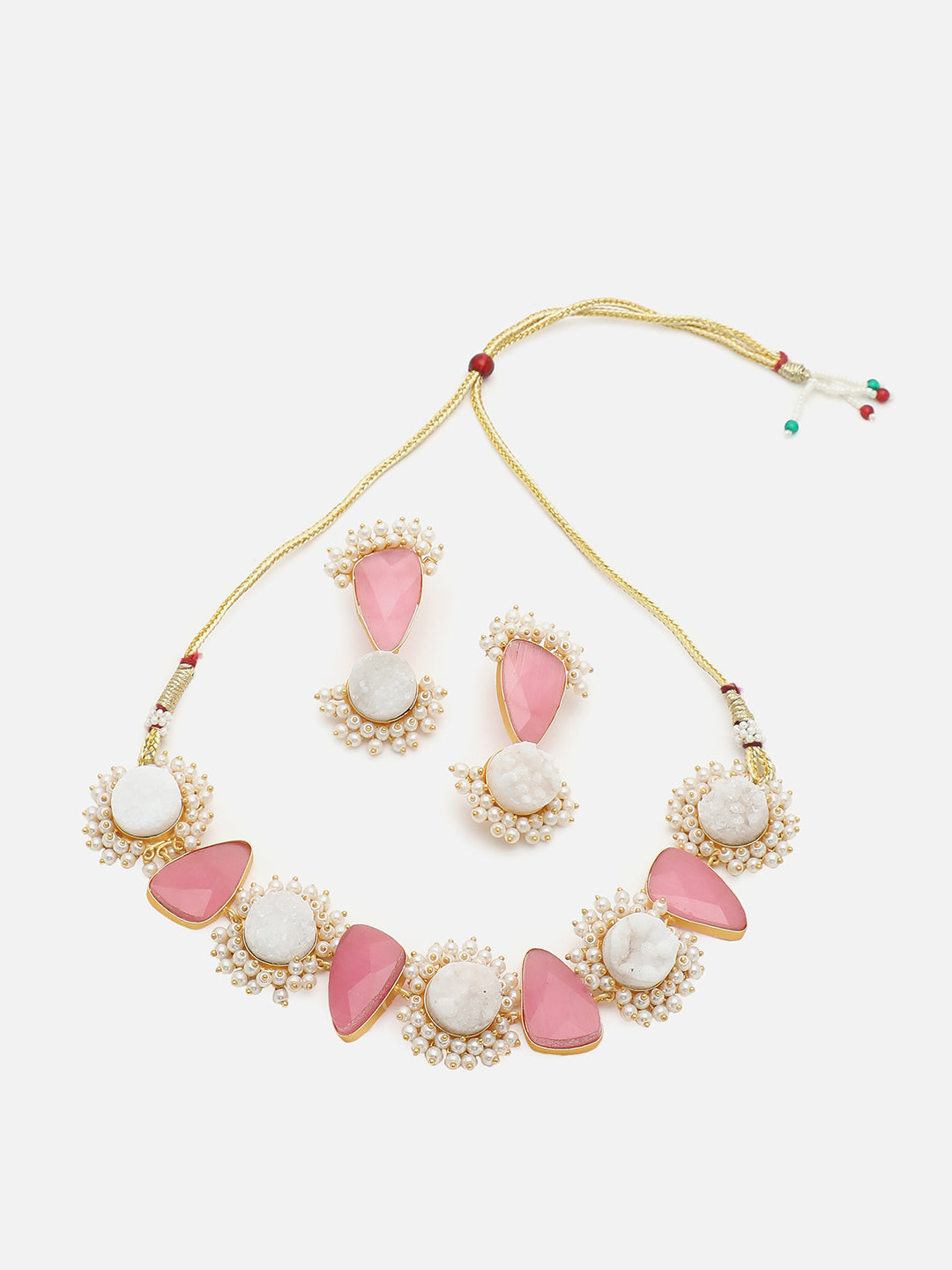 GOLD PLATED KUNDAN NECKLACE SET FOR WOMEN