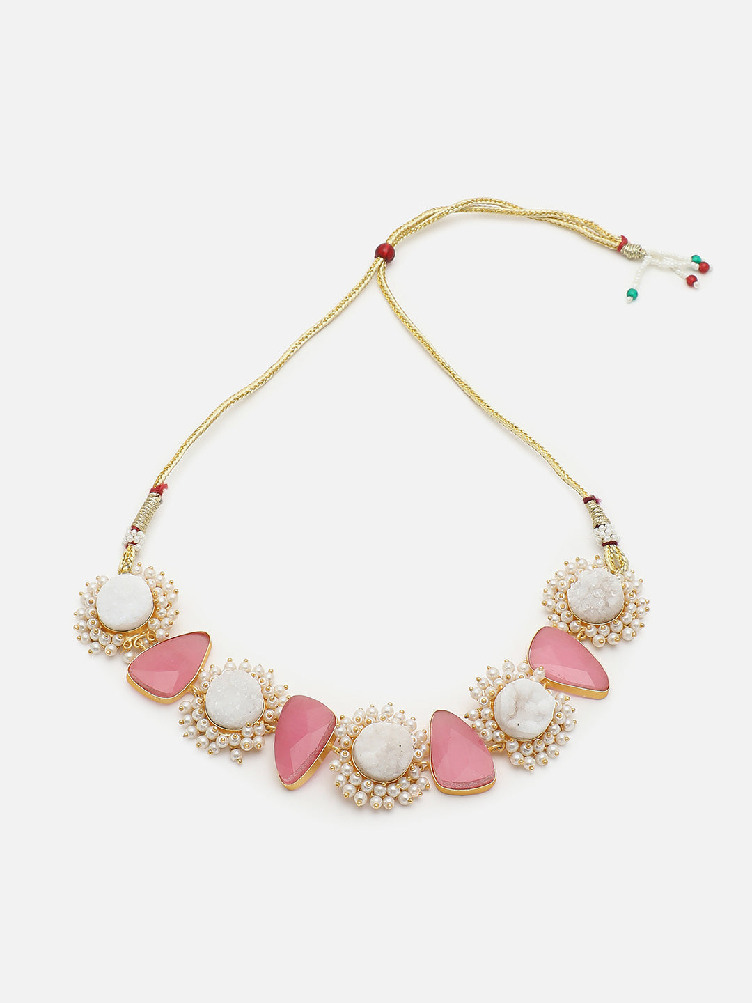 GOLD PLATED KUNDAN NECKLACE SET FOR WOMEN