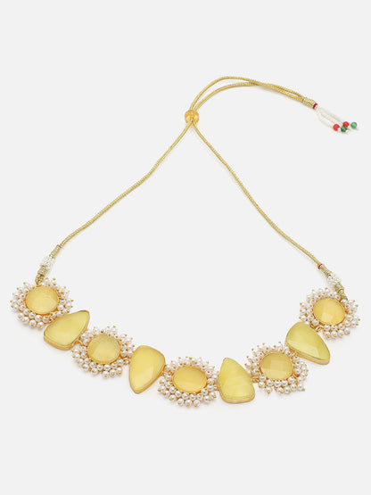 GOLD PLATED KUNDAN NECKLACE SET FOR WOMEN