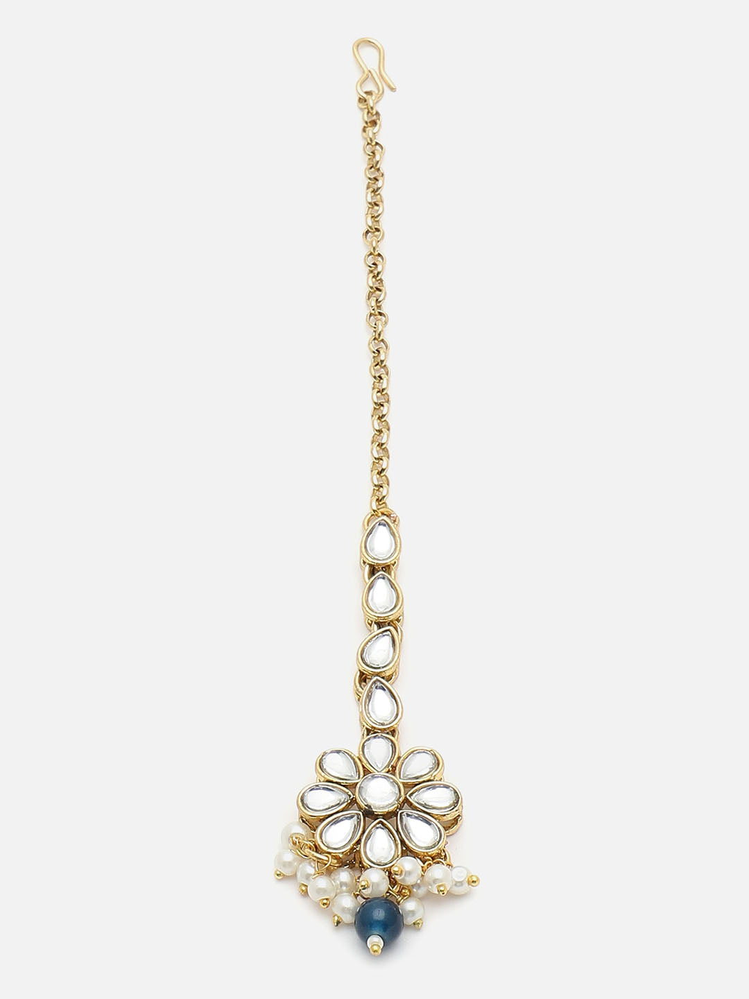 GOLD PLATED PINK DESIGNER STONE NECKLACE SET