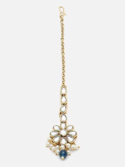 GOLD PLATED PINK DESIGNER STONE NECKLACE SET