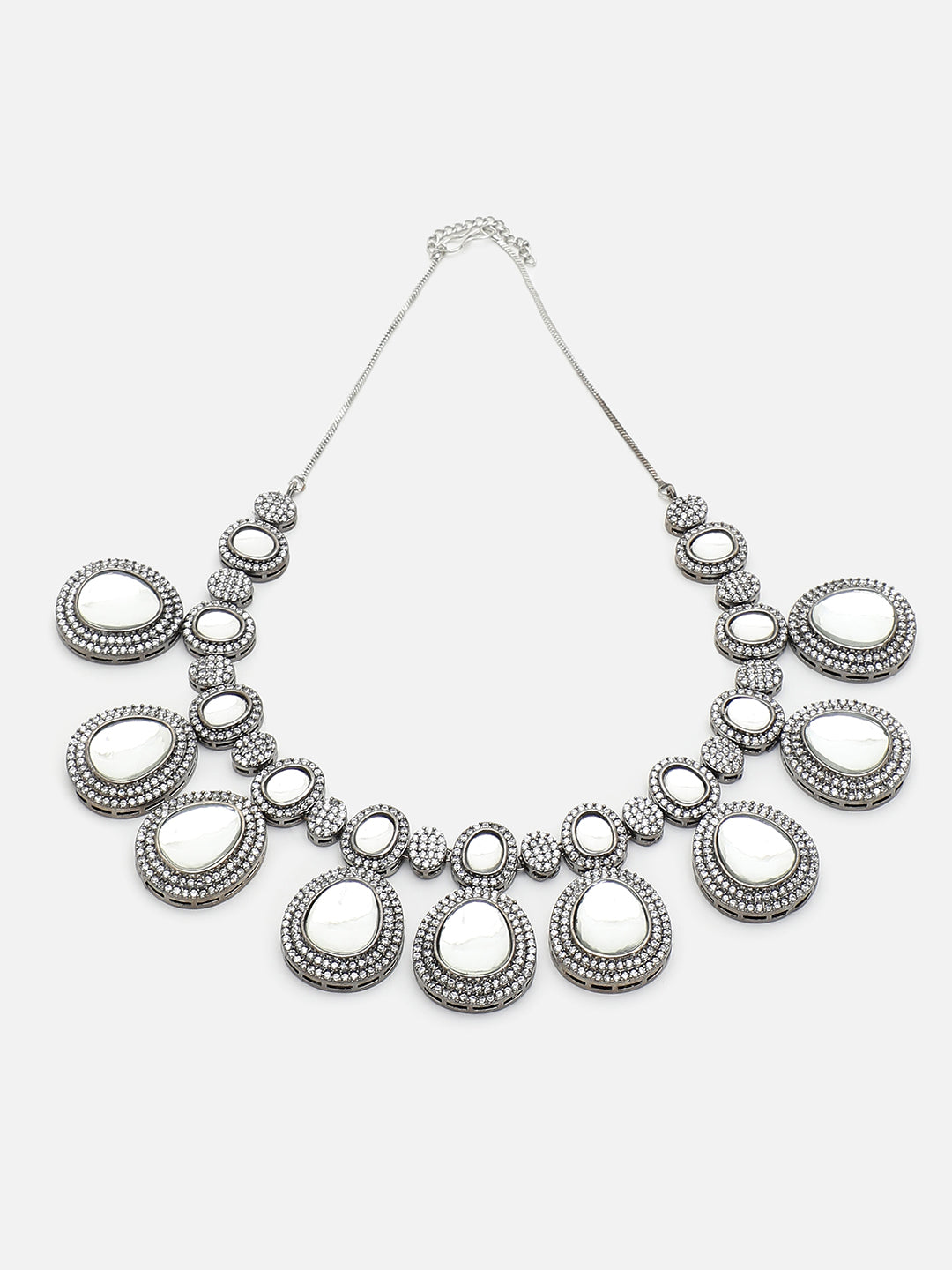 GOLD PLATED YELLOW DESIGNER STONE NECKLACE SET