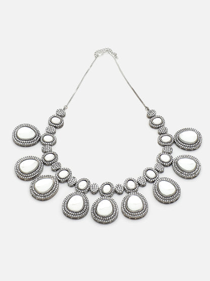 GOLD PLATED YELLOW DESIGNER STONE NECKLACE SET