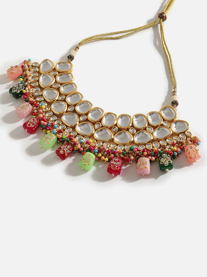 SOHI MULTI COLOUR KUNDAN JEWELLERY SET
