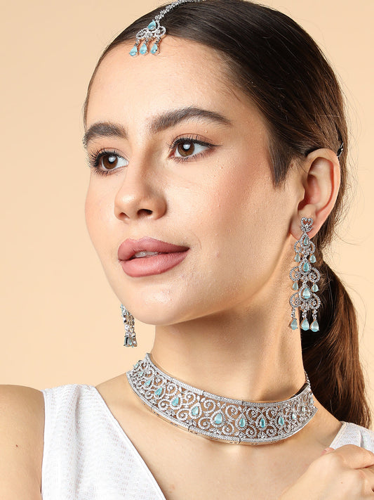 AMERICAN DIAMOND JEWELLERY SET