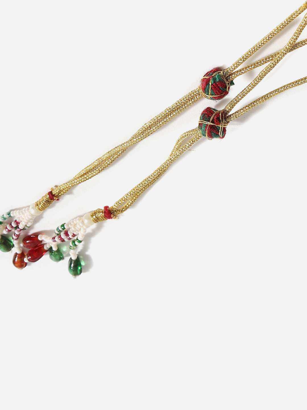 SOHI RED STONES GOLD PLATED JEWELLERY SET