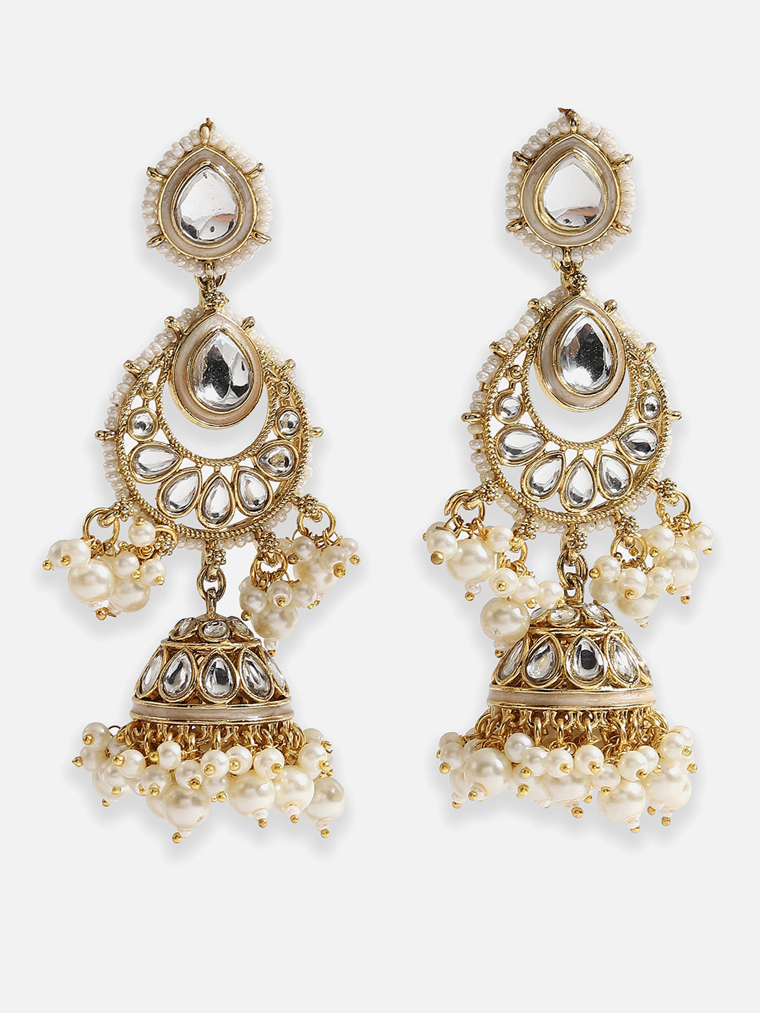 SOHI GOLD PLATED KUNDAN STONES JEWELLERY SET