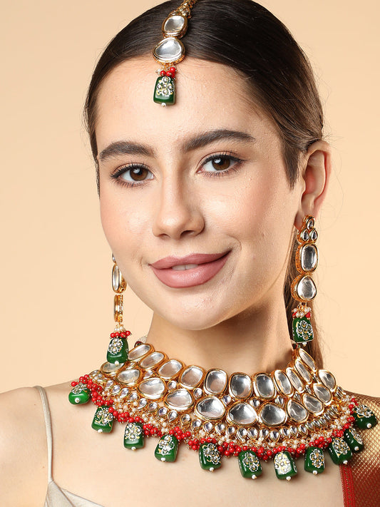 SOHI MULTI COLOUR KUNDAN JEWELLERY SET