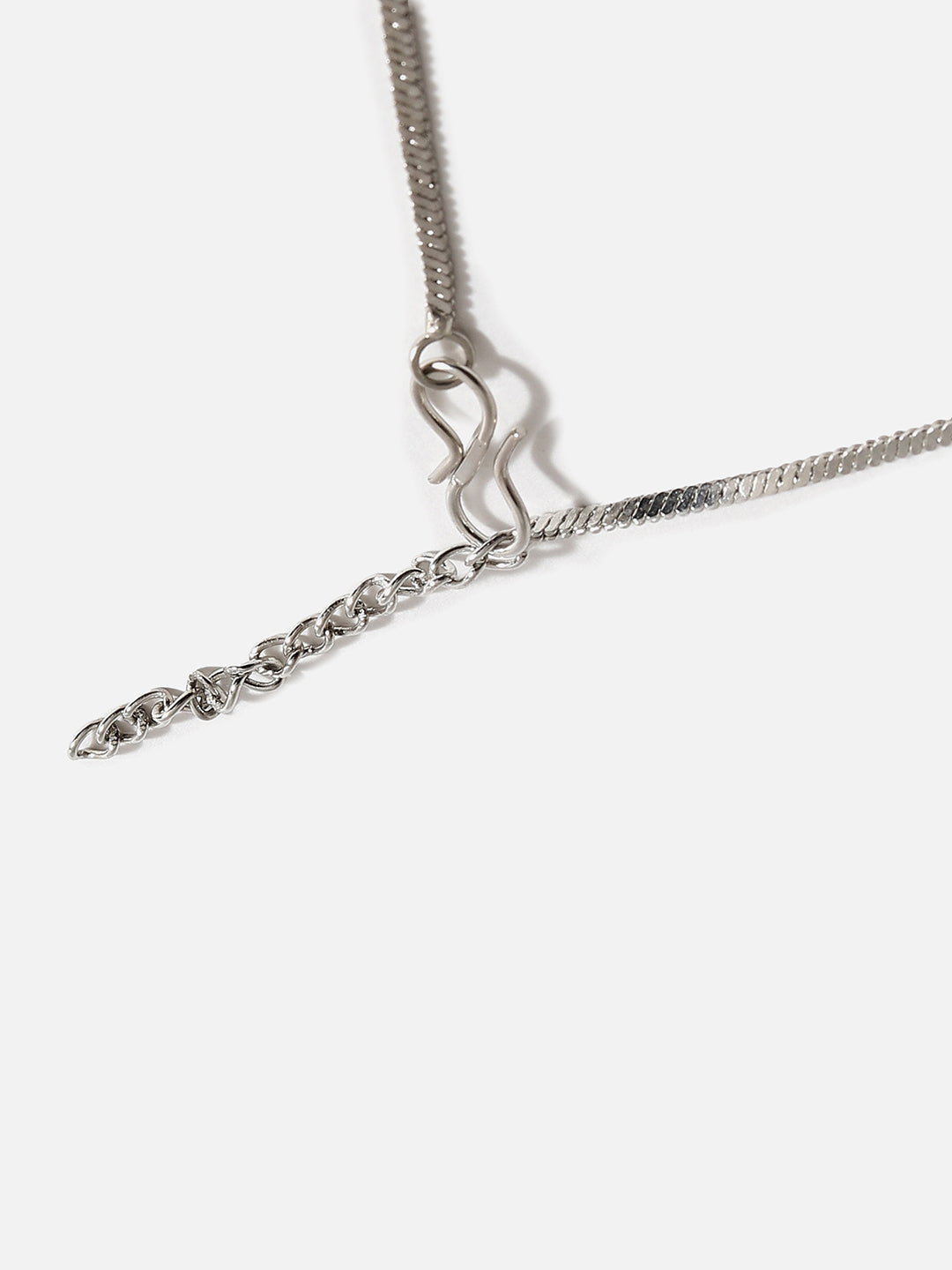 SILVER PLATED AMERICAN DIAMOND AND DESIGNER STONE NECKLACE AND EARRING SET