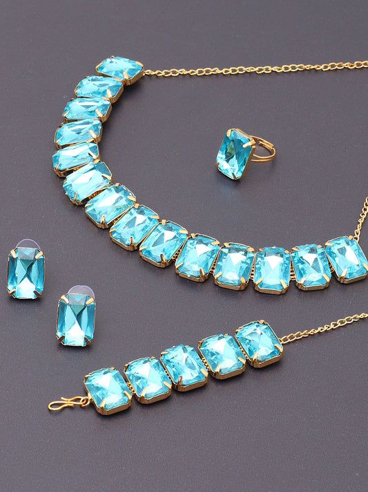 SOHI BLUE STONES JEWELLERY SET