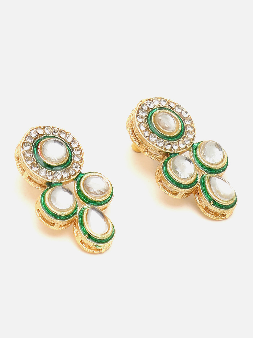 SOHI GREEN BEADS KUNDAN JEWELLERY SET