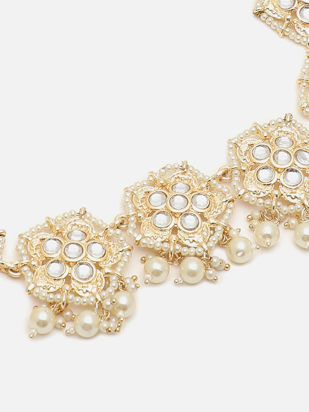SOHI GOLD PLATED KUNDAN STONES JEWELLERY SET