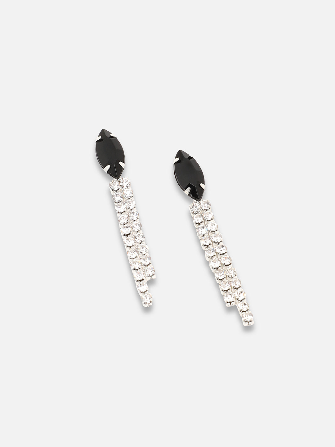 SILVER PLATED PARTY DESIGNER STONE NECKLACE AND EARRING SET FOR WOMEN