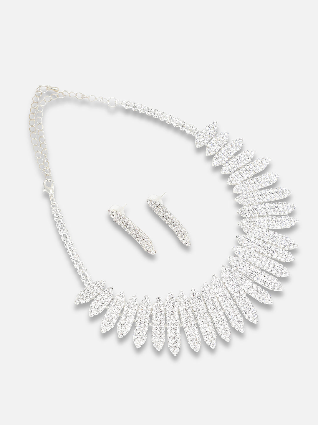 Gold Plated Party Designer Stone Necklace And Earring Set For Women