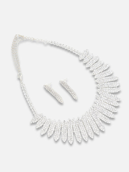 Gold Plated Party Designer Stone Necklace And Earring Set For Women