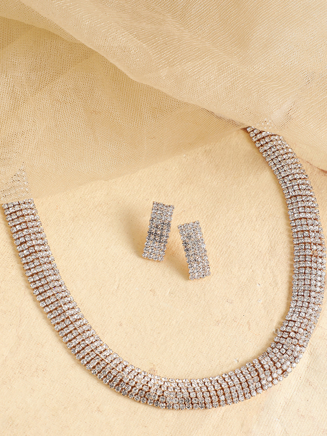Gold Plated Party Designer Stone Necklace And Earring Set For Women