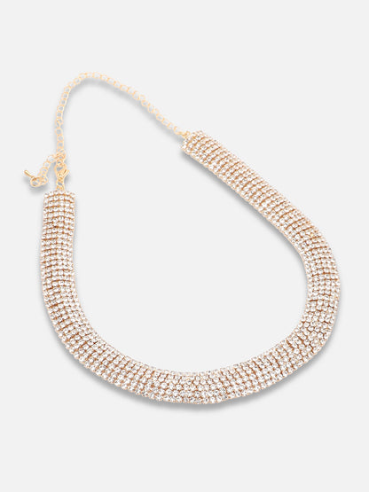 Gold Plated Party Designer Stone Necklace And Earring Set For Women