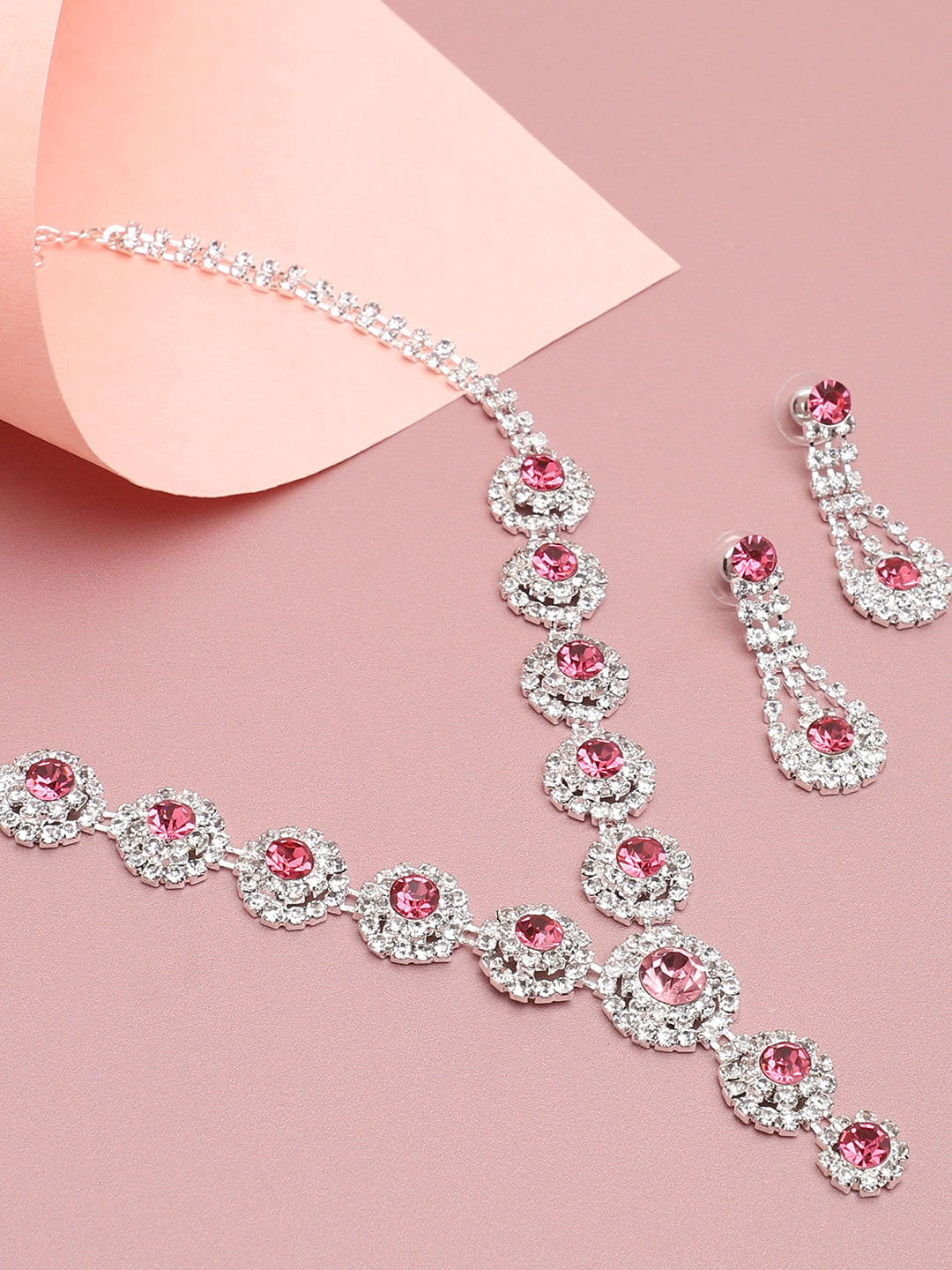 Gold Plated Party Designer Stone Necklace And Earring Set For Women