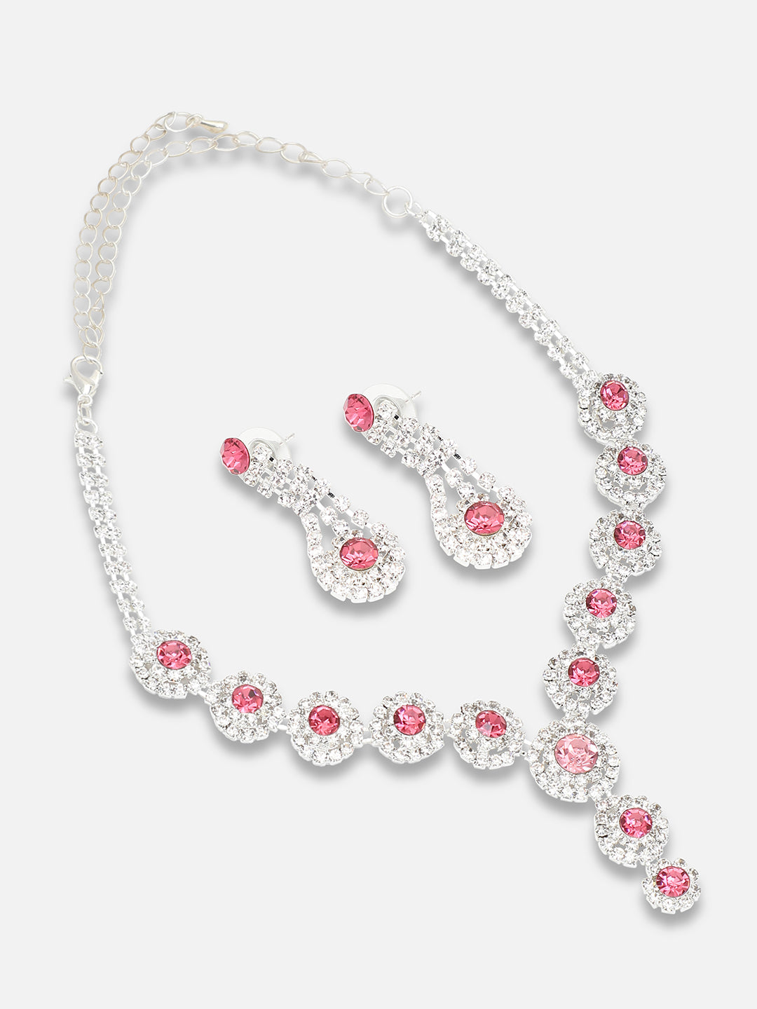 Gold Plated Party Designer Stone Necklace And Earring Set For Women