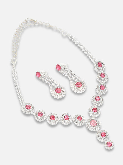 Gold Plated Party Designer Stone Necklace And Earring Set For Women