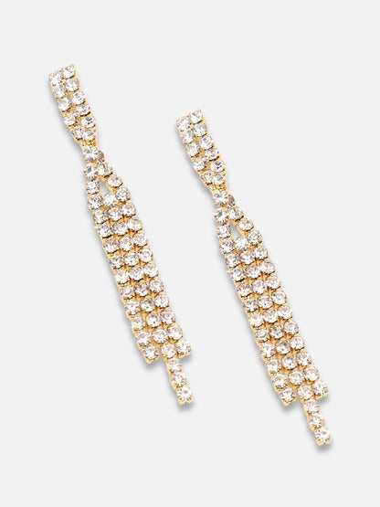 Gold Plated Party Designer Stone Necklace And Earring Set For Women