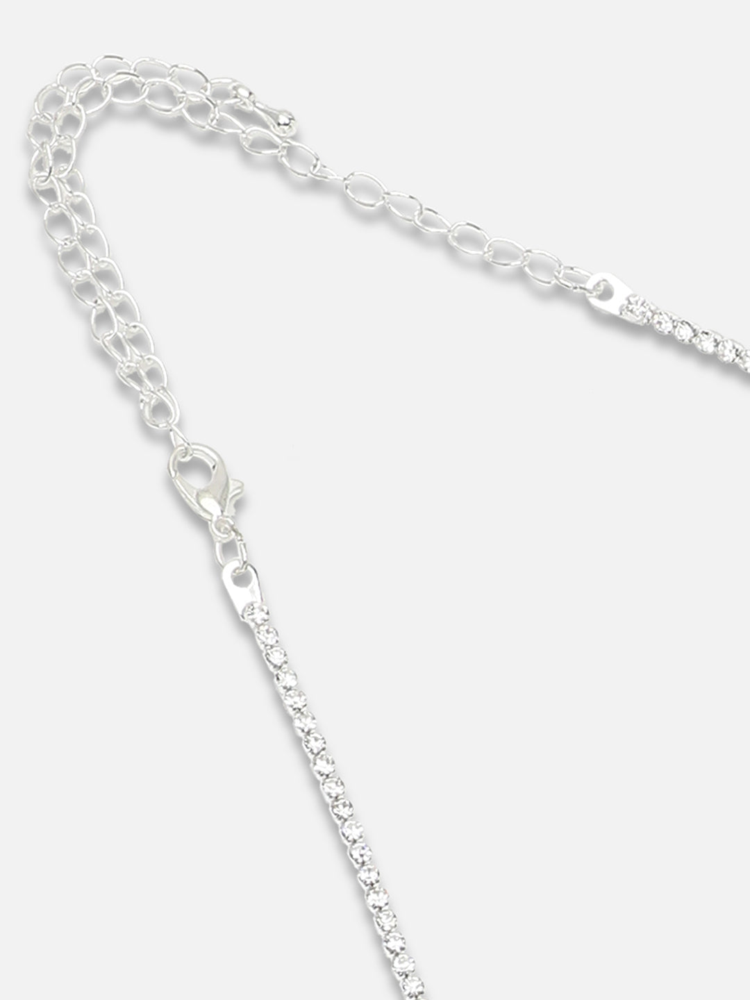 Silver Plated Party Designer Stone Necklace And Earring Set For Women
