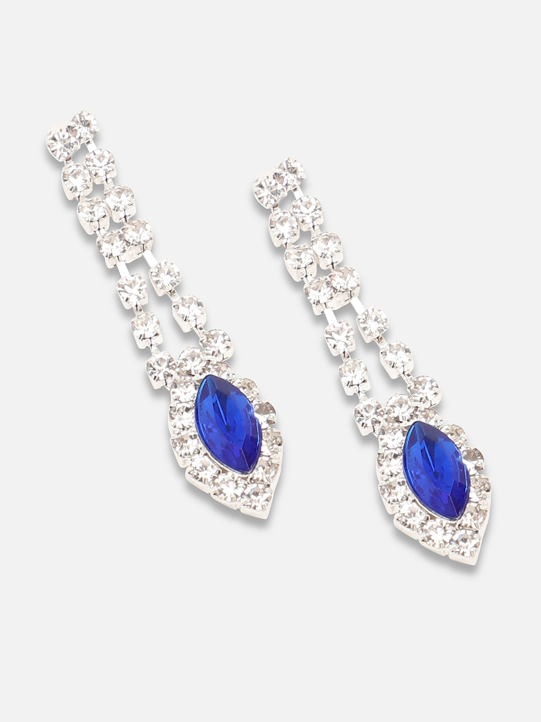 Silver Plated Party Designer Stone Necklace And Earring Set For Women