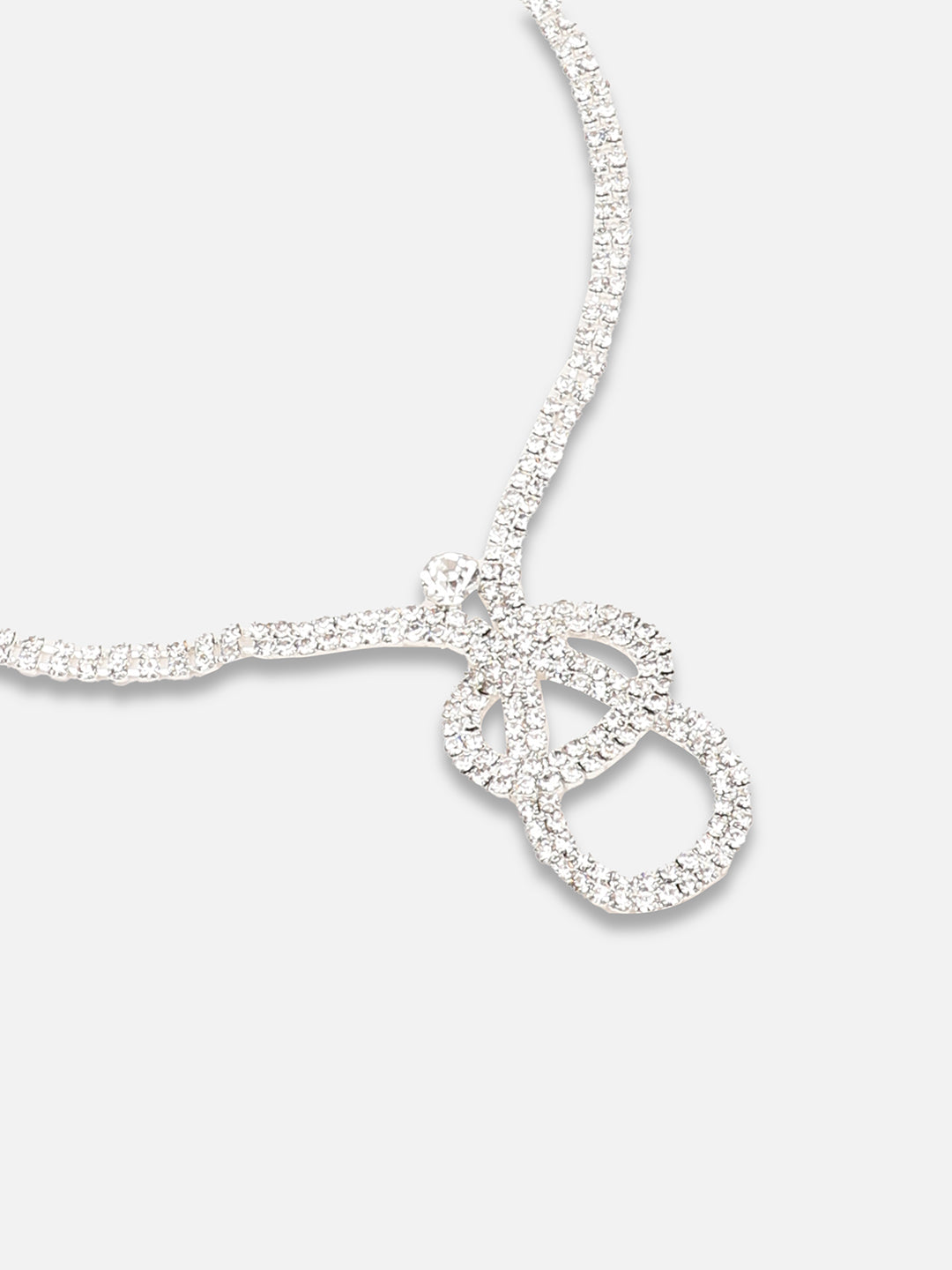 SILVER PLATED PARTY DESIGNER STONE NECKLACE AND EARRING SET FOR WOMEN