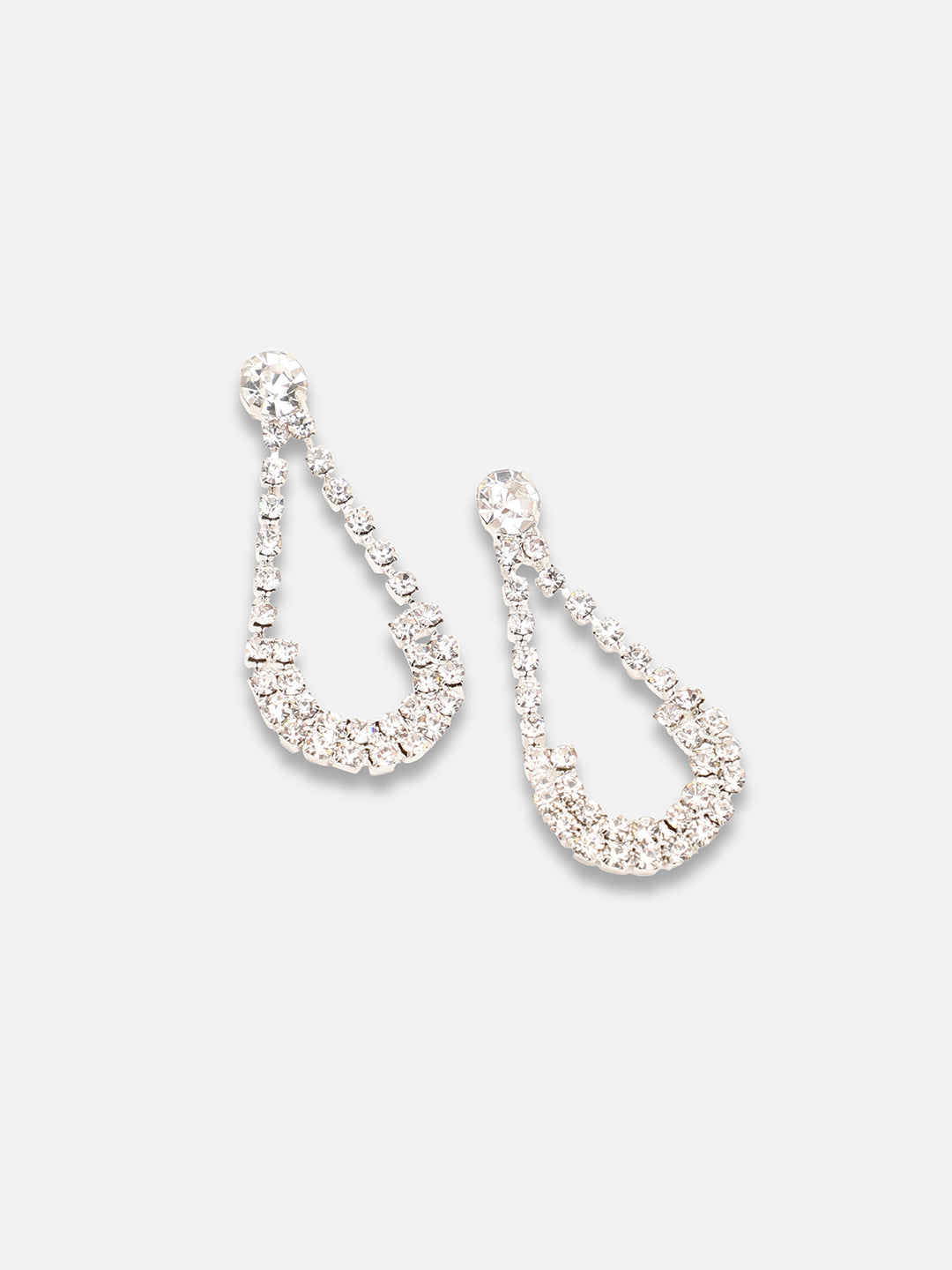 SILVER PLATED PARTY DESIGNER STONE NECKLACE AND EARRING SET FOR WOMEN