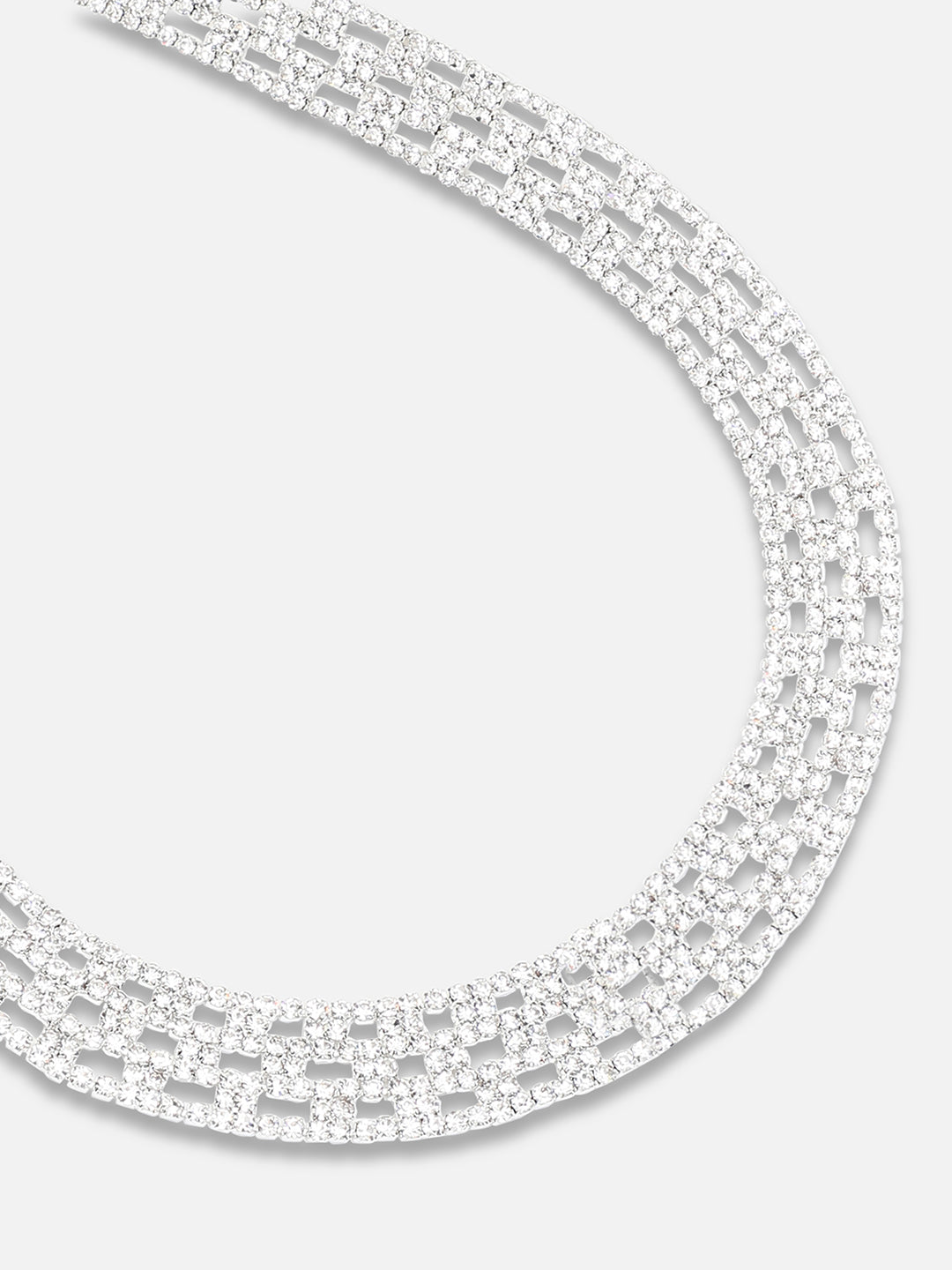 Silver Plated Party Designer Stone Necklace And Earring Set For Women
