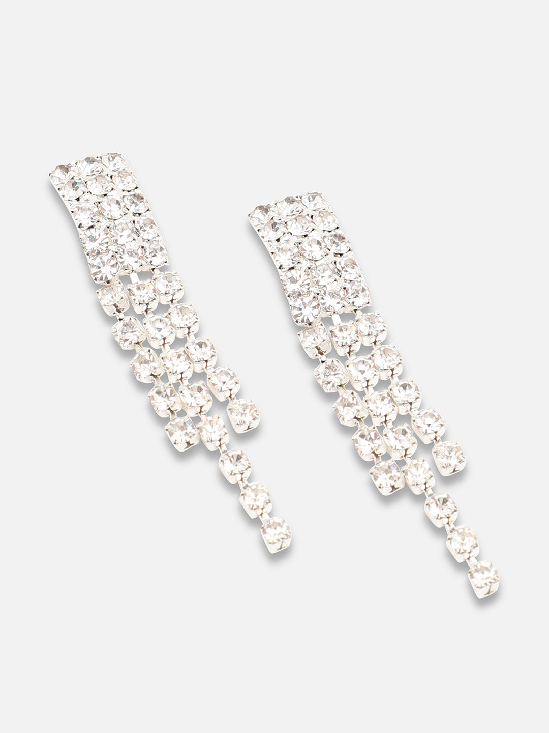 Silver Plated Party Designer Stone Necklace And Earring Set For Women