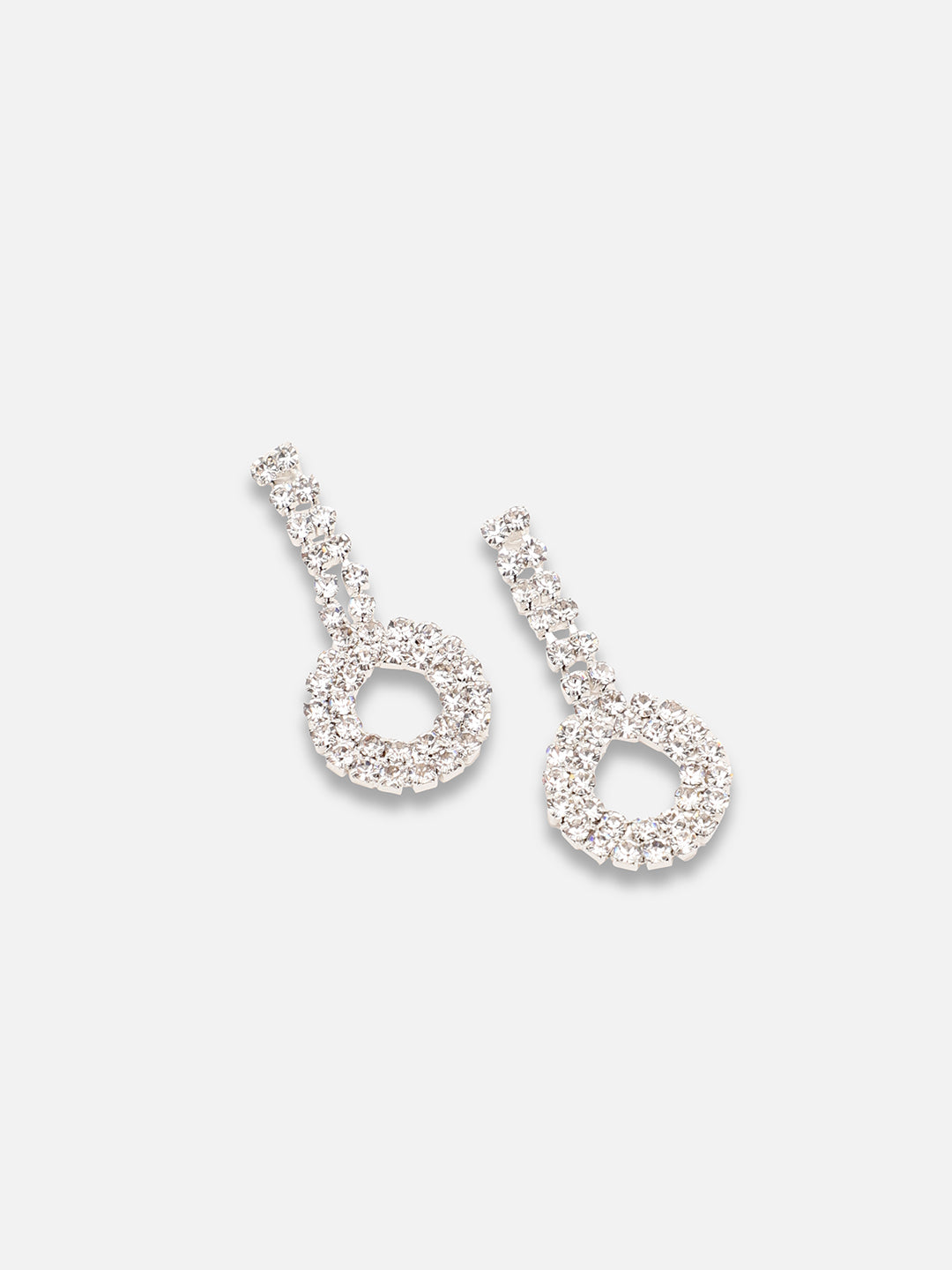 SILVER PLATED PARTY DESIGNER STONE NECKLACE AND EARRING SET FOR WOMEN