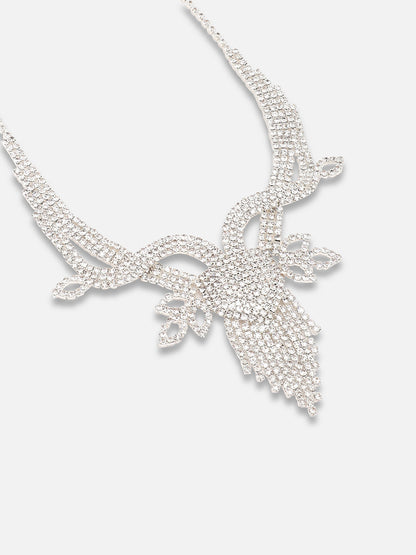 GOLD PLATED PARTY DESIGNER STONE NECKLACE AND EARRING SET FOR WOMEN