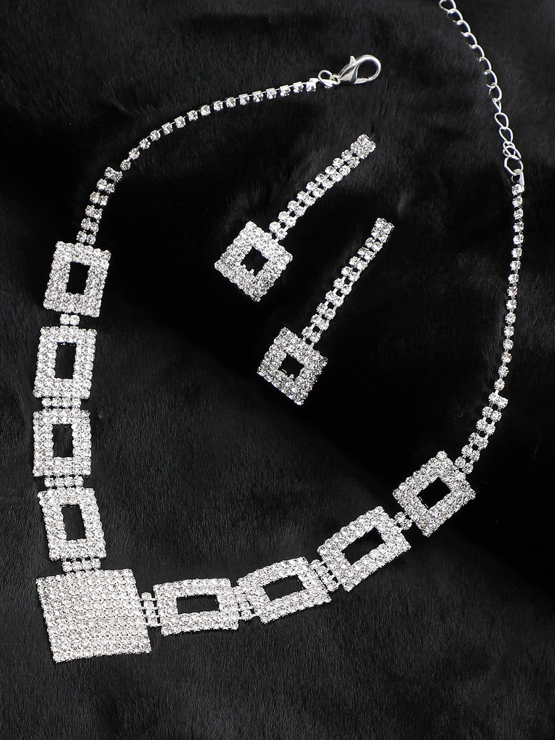 Gold Plated Party Designer Stone Necklace And Earring Set For Women