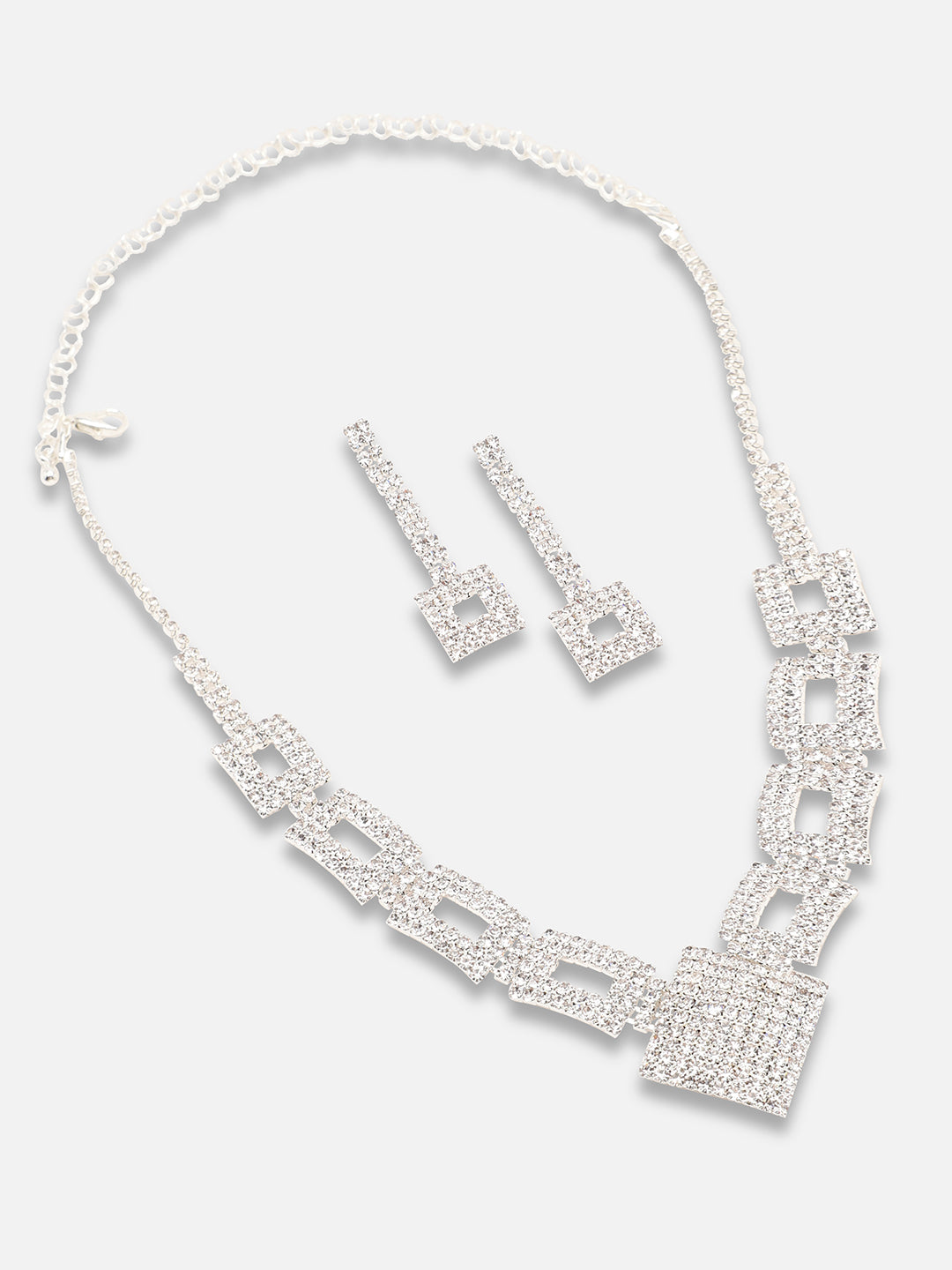 Gold Plated Party Designer Stone Necklace And Earring Set For Women