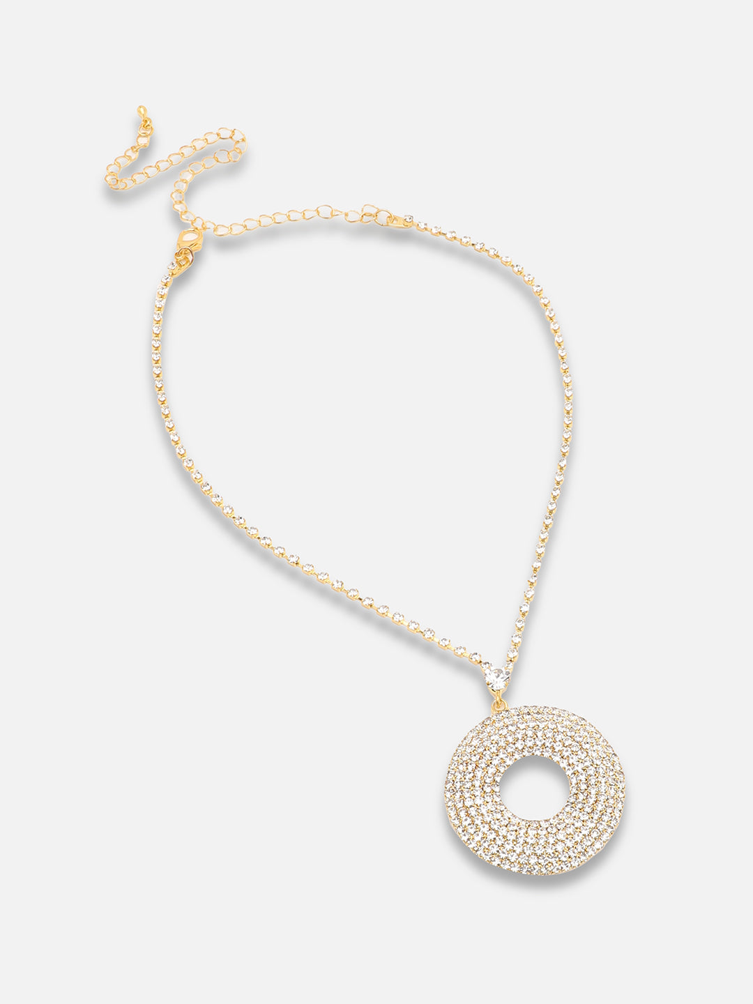 GOLD PLATED PARTY DESIGNER STONE NECKLACE AND EARRING SET FOR WOMEN