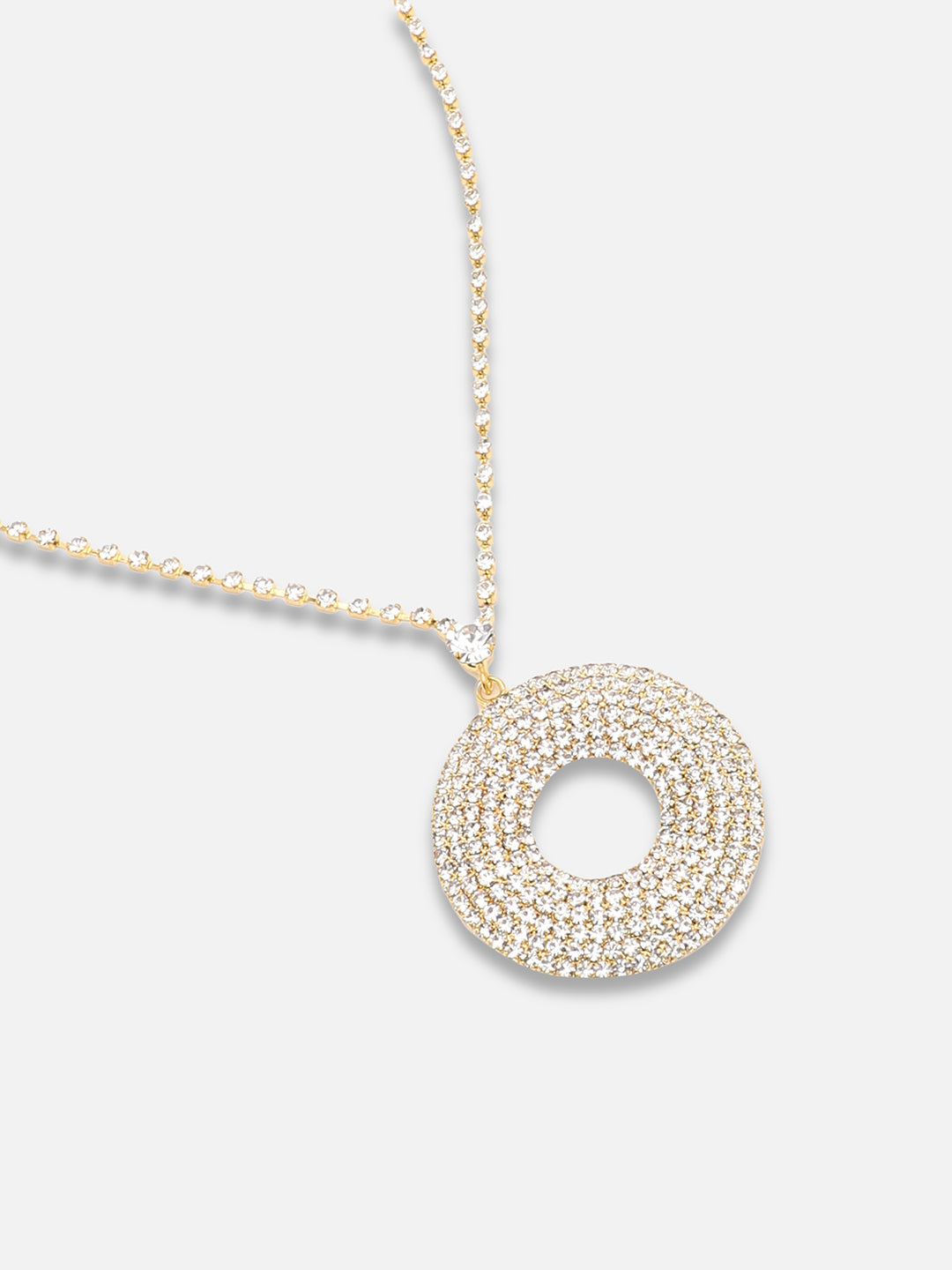GOLD PLATED PARTY DESIGNER STONE NECKLACE AND EARRING SET FOR WOMEN