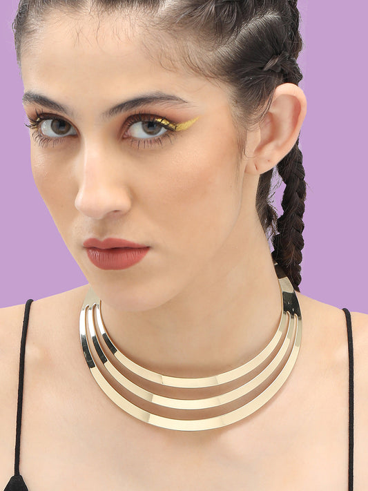 Gold Plated Party Designer Stone Necklace For Women