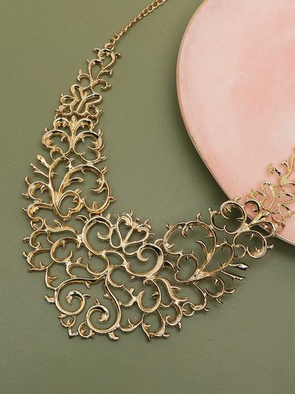 Gold Plated Party Designer Stone Necklace For Women