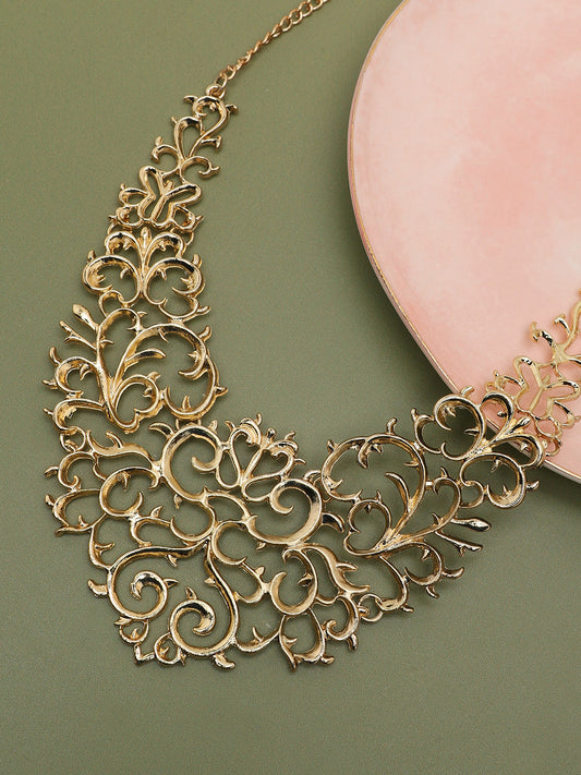 Gold Plated Party Designer Stone Necklace For Women