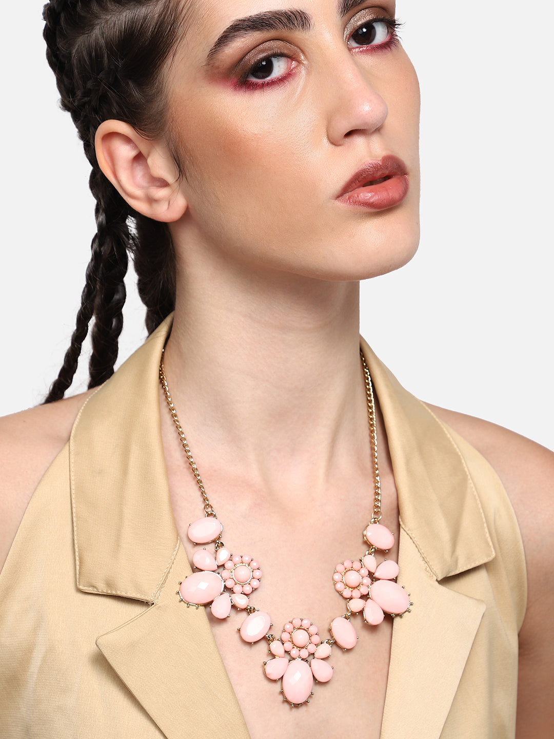 GOLD PLATED PARTY DESIGNER STONE NECKLACE FOR WOMEN