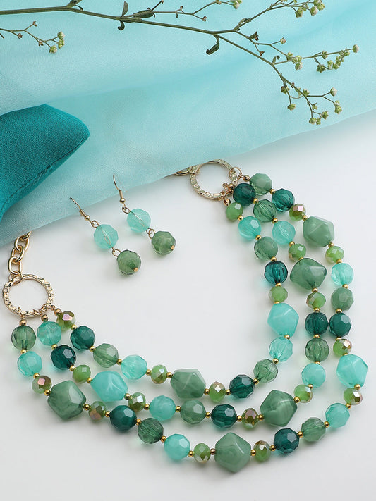 Gold Plated Party Designer Stone Necklace For Women