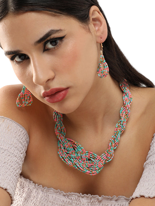 Gold Plated Party Designer Stone Necklace For Women